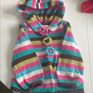 Maggie & Zoe Pink and Teal Striped Sweater